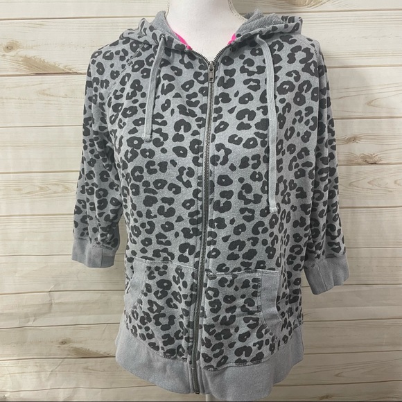torrid Tops - Torrid Gray Black Leopard print hoodie size 0